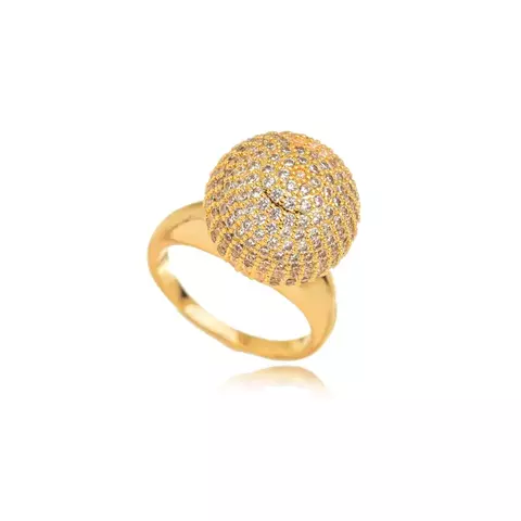 Anel Semijoia Bola Micro Zircônia