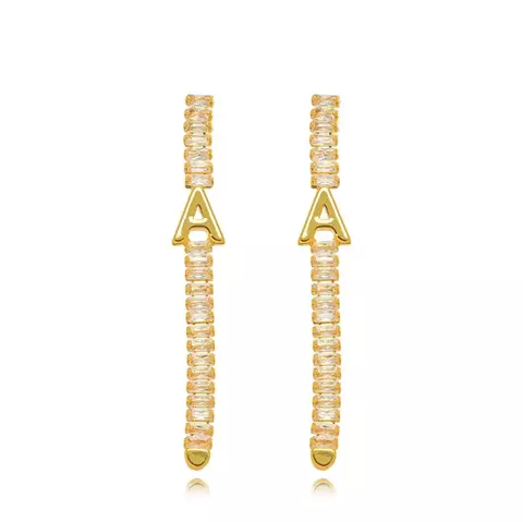 Brinco Semijoia Cristais Letra A - comprar online