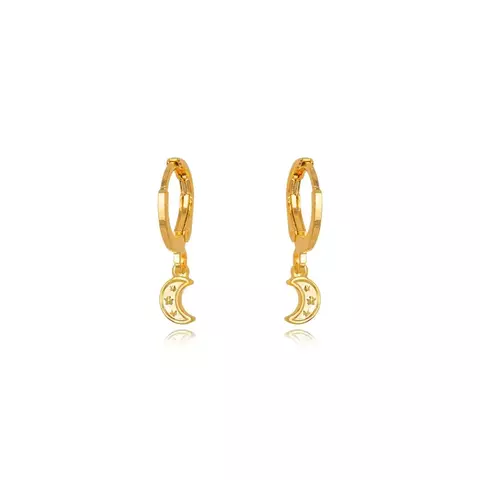 Brinco Semijoia Infantil Argola Lua Lisa