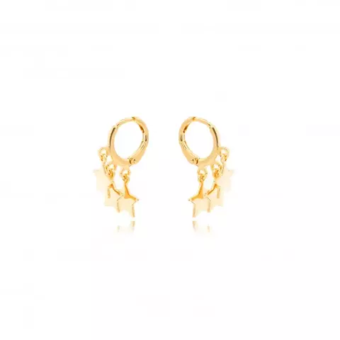 Brinco Semijoia Argola Estrelas Lisas