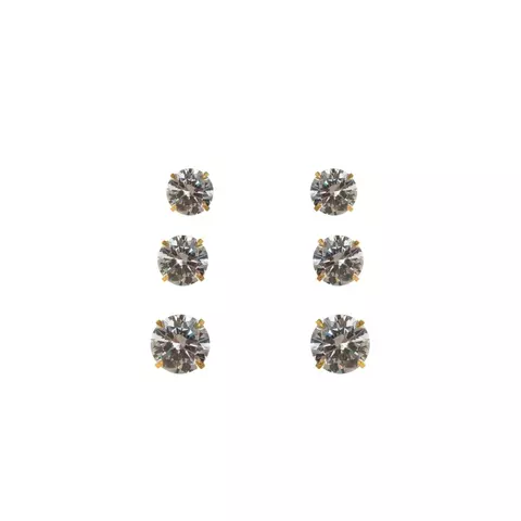 Brinco Semijoia Trio Ponto de Luz - Ouro