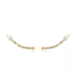 Brinco Semijoia Ear Cuff Cravejado Gota