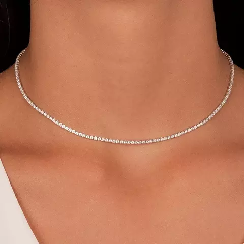 Choker Semijoia Riviera Zircônia - Ródio Branco - comprar online