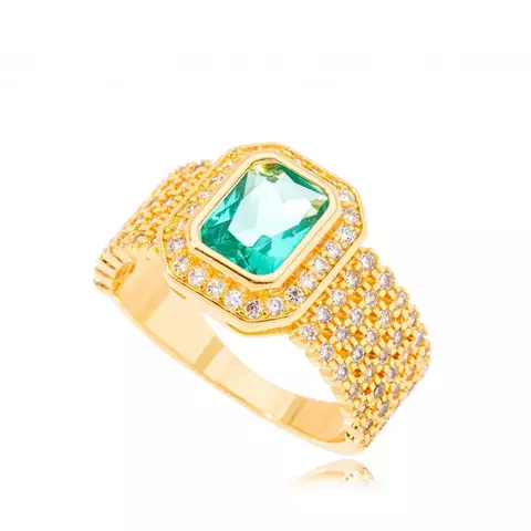 Anel Retângular Cravejado