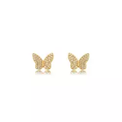 Brinco Semijoia Borboleta Micro Zircônia
