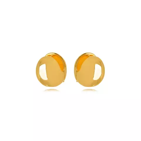 Brinco Semijoia Argola Bola Lisa - Ouro