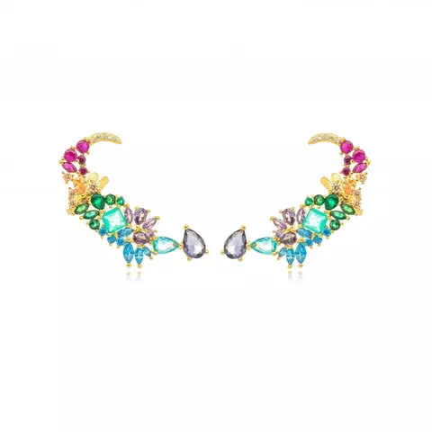 Brinco Semijoia Ear Cuff Colorido