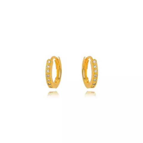 Brinco Semijoia Argola Micro Zircônia