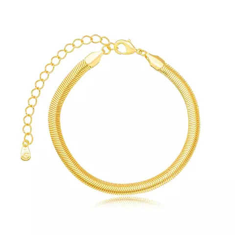 Pulseira Semijoia Malha Roliça - Ouro
