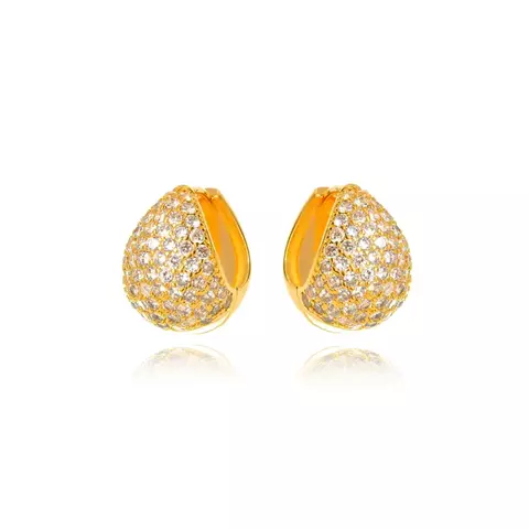 Brinco Semijoia Argola Micro Zircônia