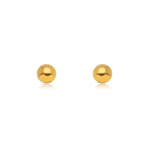 Brinco Semijoia Infantil Bola Lisa - Ouro