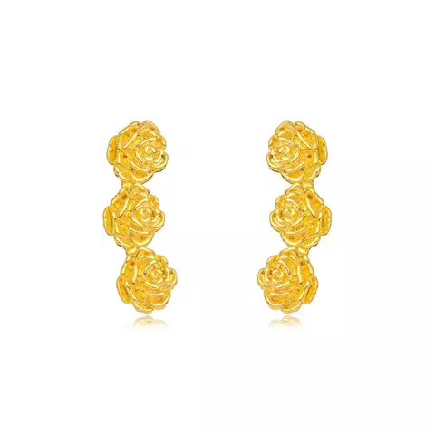 Brinco Semijoia Flor Liso