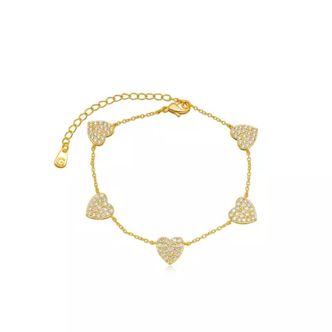 Pulseira Semijoia Coração Micro Zircônia
