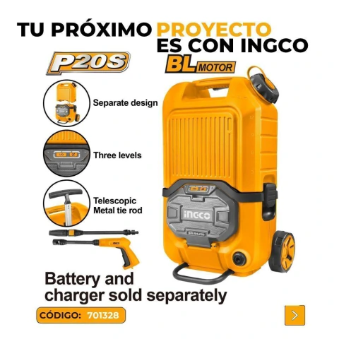 HIDROLAVADORA 80BAR 40V (SIN BATERIA NI CARGADOR)