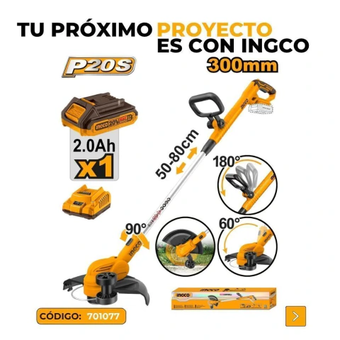 BORDEADORA 300MM (P20S) 20V FUNCION DE CANTEADO C/RUEDA + BATERIA 2AH + CARGADOR 2AH