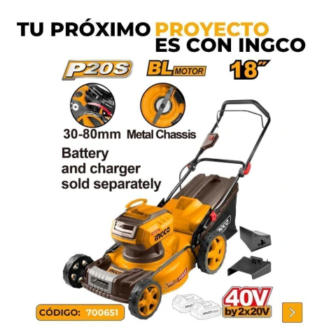 CORTADORA DE CESPED 18PLG / 460MM (P20S) 40V BRUSHLESS (SIN BATERIA NI CARGADOR)