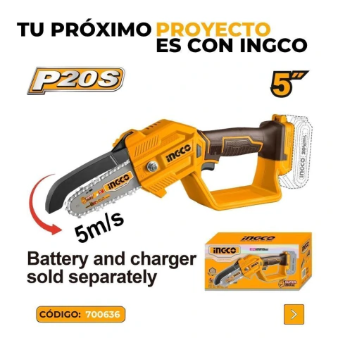 MINI MOTOSIERRA 5PLG / 125MM (P20S) 20V (SIN BATERIA NI CARGADOR)