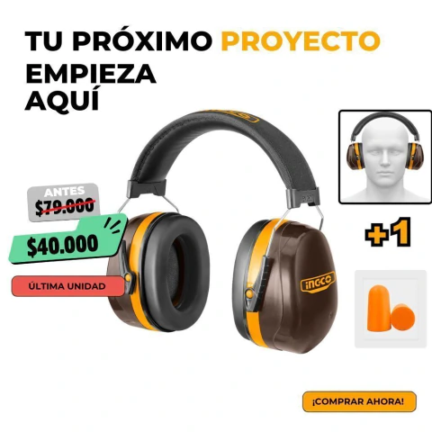 PROTECTOR AUDITIVO VINCHA AJUST. SNR 33 DB + PAR TAPONES AUDITIVOS SNR 38