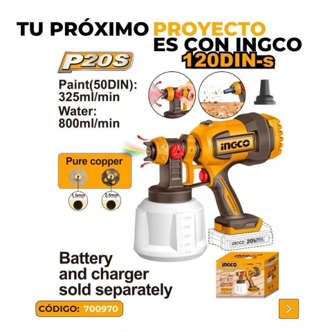 Pistola para Pintar 0.8L/min (SIN BATERIA NI CARGADOR)