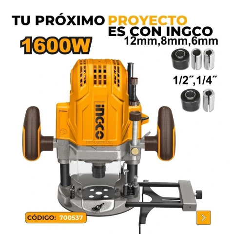 FRESADORA / ROUTEADORA 1600W + ACCESORIOS