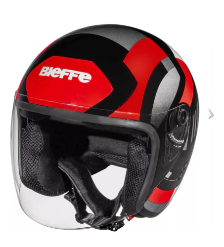 CAPACETE BIEFFE ALLEGRO REVERSE PRETO/VERMELHO