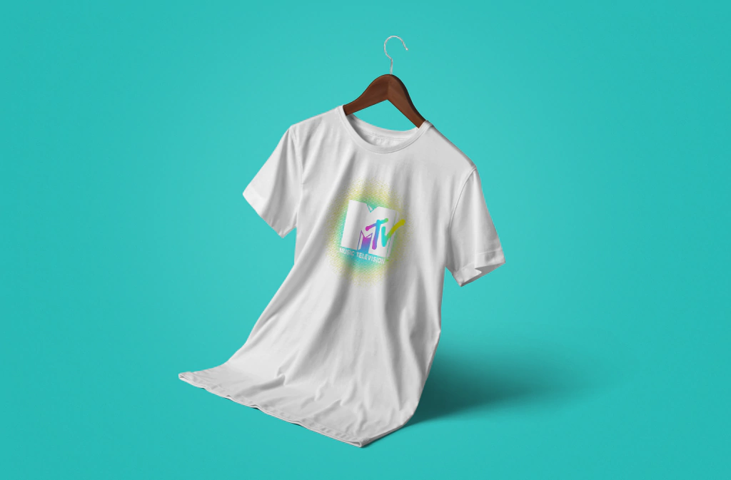 Mademark x MTV - Negative Space Vapor Wave MTV Logo T- Shirt