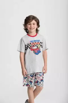 Pijama Manga Curta e Bermuda Infantil Masculino Carros - comprar online