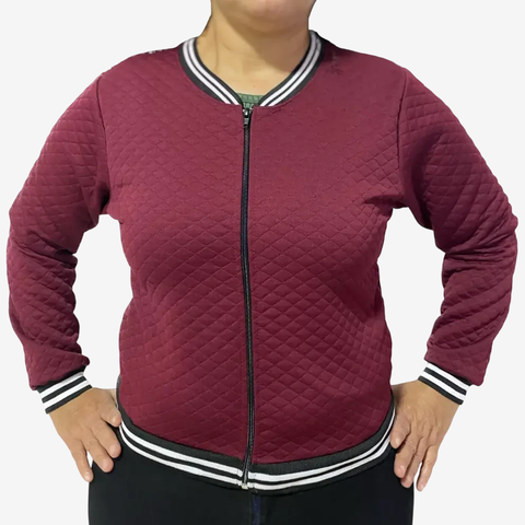 Jaqueta Feminina Bomber, Casaco Com Zíper, Inverno