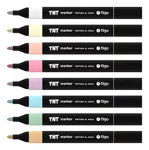 Marcadores Pintura Al Agua Punta Pincel X8 Filgo Tnt PASTEL
