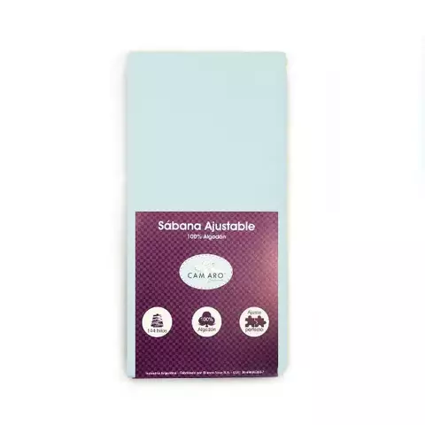 Sabana Ajustable Camaro 144 Hilos 100% Algodon - Aqua