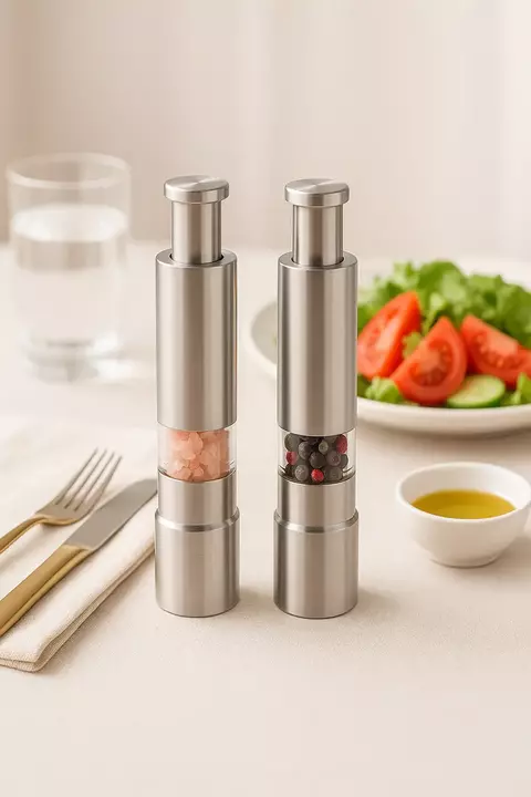 Set x2 Molinillos de Pimienta y Sal – Acero Inoxidable