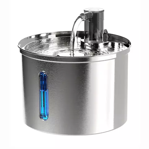 Newpet Bebedouro de aço inoxidável para Pets, Bebedouro automático com Fonte de água 5V com alimentação USB.