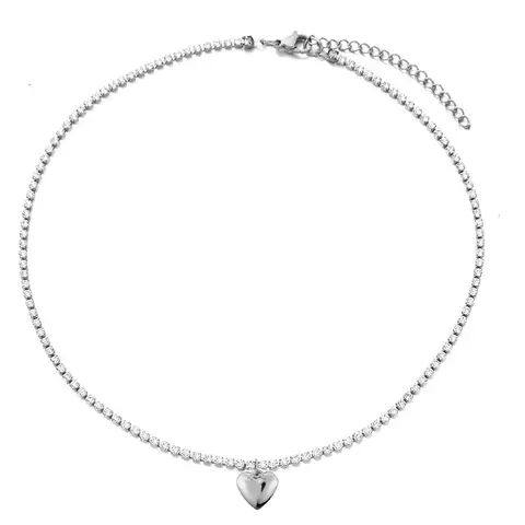 Corrente Feminina 2mm Ice Out – Aço Inoxidável Dourado, Estilo Moderno