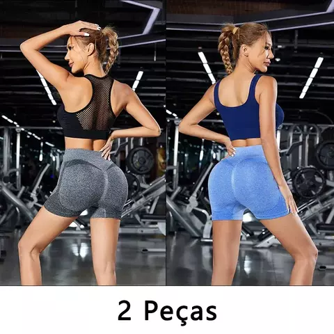 2 peças, Short esportivo feminino, Academia short, Com Controle de Barriga E bumbum. - comprar online