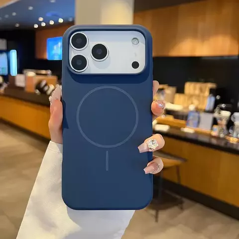 Oficial cor sólida silicone líquido magsafe caso de telefone para iphone 17 pr