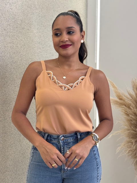 BLUSA FEMININA LINDA MOÇA EXCLUSIVE NIVEA MOSTARDA