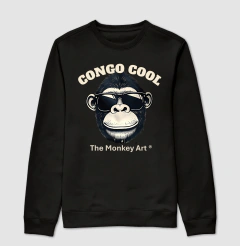 Moletom Crewneck "Congo Cool" - The Monkey Art - Preto - comprar online