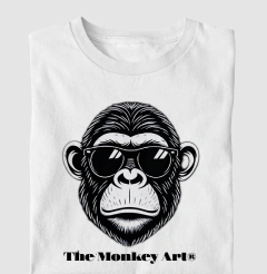 Camiseta The Monkey Art Macaco‑Prego da Mata Cinza - Branca