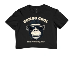 Cropped The Monkey Art Crewneck "Congo Cool" - comprar online