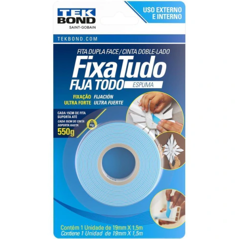 FITA DUPLA FACE TEKBOND Fixa Tudo Espuma