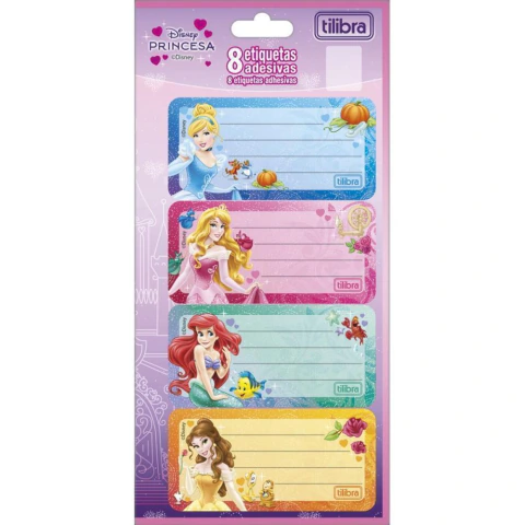 ETIQUETA ESCOLAR DECORADA TILIBRA Princesas C/8etiq.