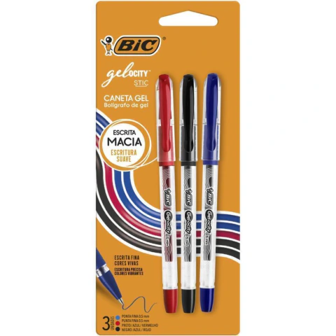 CANETA GEL BIC Bic Gelocity Az/Pt/Vm