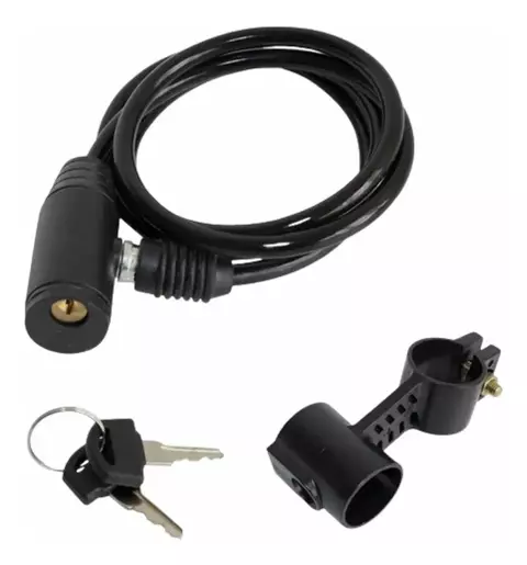 Cadeado Bicicleta Portão 1Mx6MM Em Aço / Chave e Suporte GTA