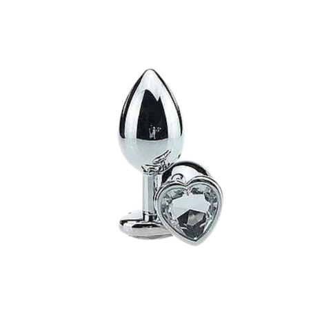 Plug Anal de Aço - Formato de Coração - Tamanho P - Dona Dite Sex Shop