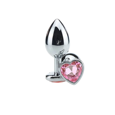 Plug Anal de Aço - Formato de Coração - Tamanho G - Dona Dite Sex Shop