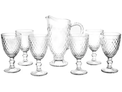 Conjunto Elegance - Taças com Jarra de Vidro - comprar online