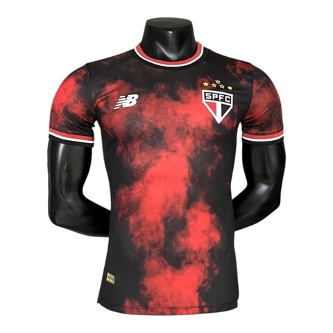 Camisa São Paulo III 24/25 - Jogador New Balance Masculina - Vermelha com detalhes em preto