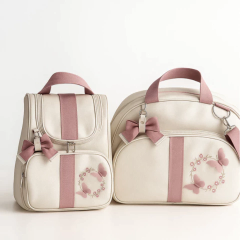 Imagem do Kit Maternidade Luxo Bordado – Mala + Mochila Premium