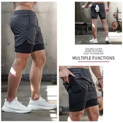2020 verão correndo shorts dos homens 2 em 1 esportes jogging shorts de fitness treinamento secagem rápida dos homens ginásio shorts esporte ginásio calças curtas