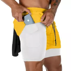 2020 verão correndo shorts dos homens 2 em 1 esportes jogging shorts de fitness treinamento secagem rápida dos homens ginásio shorts esporte ginásio calças curtas - comprar online